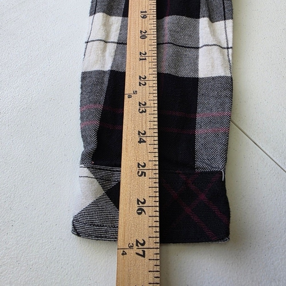 Dickies Womens XL Black White Red Plaid Cotton Flannel Button Up Shirt LS - Picture 6 of 10